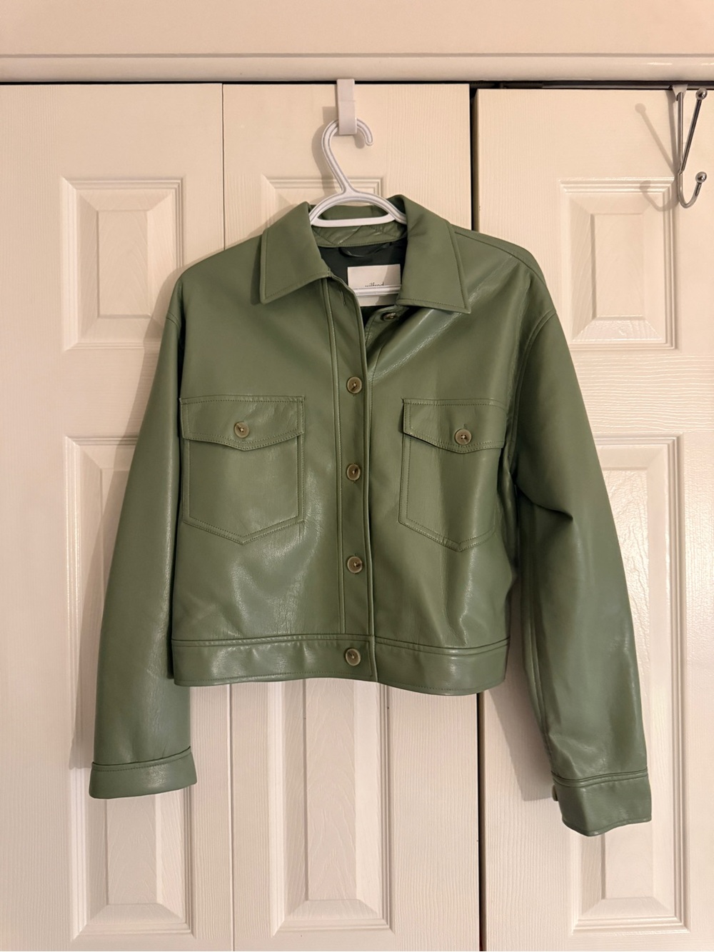 NEW Wilfred pleather jacket sage green